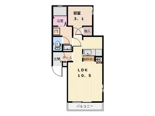 コーポ大文III【2階】の間取り