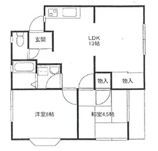 2LDKの間取り画像