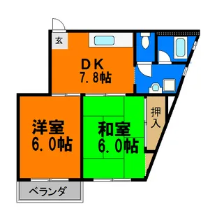 シティマンションウィング【2階】の間取り