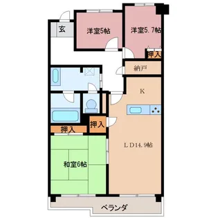 パストラルハイム三島壱番館【4階】の間取り