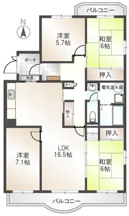 椿峰ニュータウン39街区1号棟【5階】の間取り