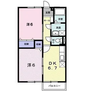 フラワーヒルズ B【2階】の間取り