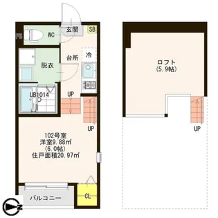 宮城県仙台市宮城野区田子1【アパート】の間取り