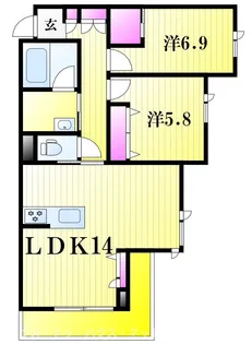 フォンターナYU【2階】の間取り