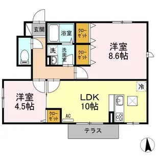 神奈川県海老名市社家【アパート】の間取り
