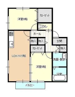 ヴィラ・来留美B棟【2階】の間取り