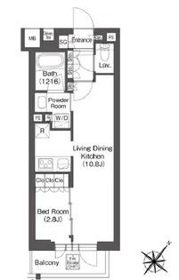 レフィールオーブ代々木【3階】の間取り