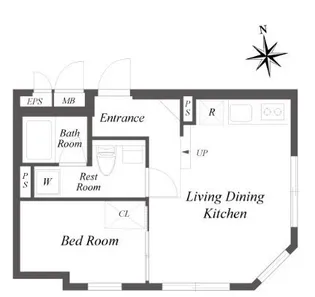 ルクレ馬込【1階】の間取り