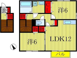センターフィールド B【2階】の間取り