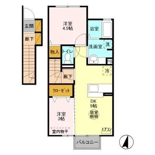 リッツハウスEーAKATSUKA【2階】の間取り