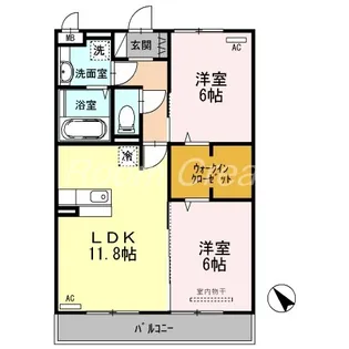 アーバンコート沖洲 二番館【1階】の間取り