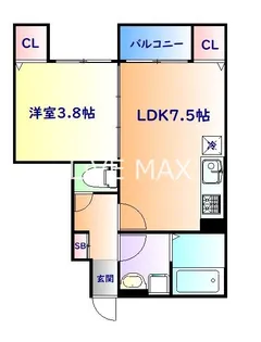 リアーレ新田【1階】の間取り