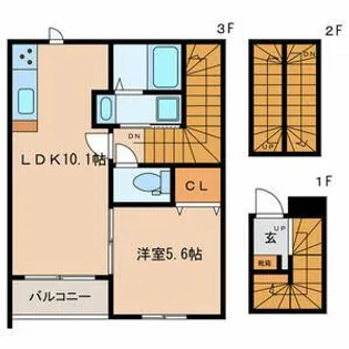 サダルスウド【3階】の間取り