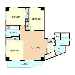サンライン豊平【4階】の間取り