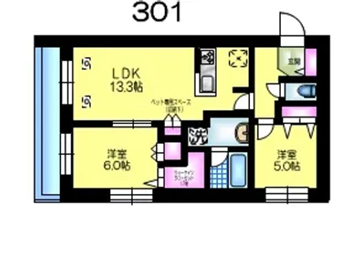 メゾンクレール谷在家【3階】の間取り