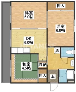 ビレッジハウス若葉II1号棟【5階】の間取り