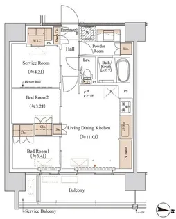 東京都江東区木場6【マンション】の間取り