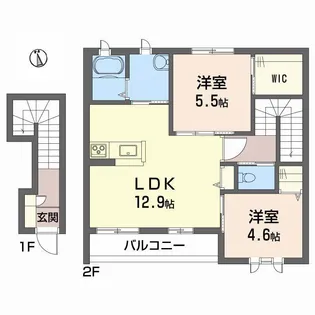 シャーメゾン横黒 A棟【2階】の間取り