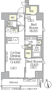 東京都新宿区東五軒町【マンション】の間取り