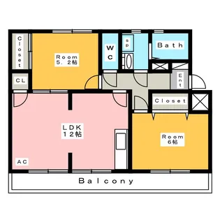 サンハイツ中後【3階】の間取り