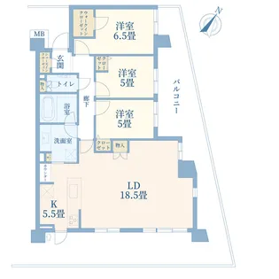 プロミライズ青葉台Dブロック【2階】の間取り