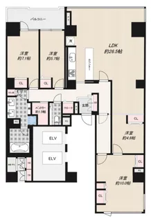 アマックス横浜【14階】の間取り