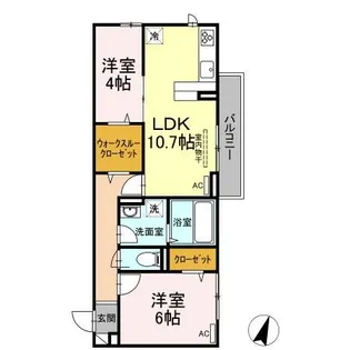 アサヒパレス久保田 B棟【3階】の間取り