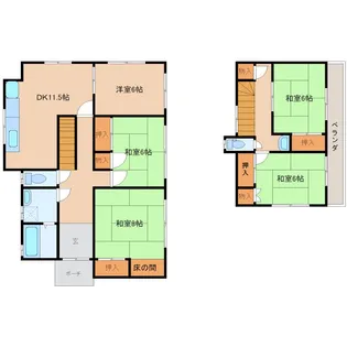 茨城県稲敷市佐倉【一戸建】の間取り