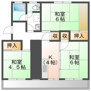 中原マンション【3階】の間取り