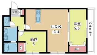大阪府豊中市服部本町2【マンション】の間取り