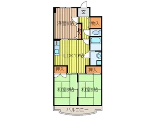 文野ハイツ【6階】の間取り