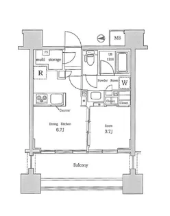 イニシアイオ芝公園【2階】の間取り