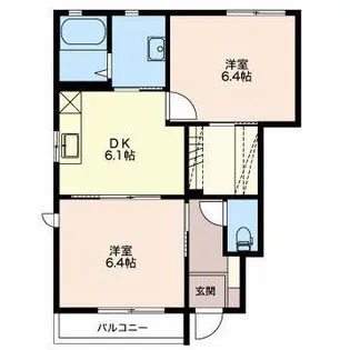 ラメール59 B【1階】の間取り