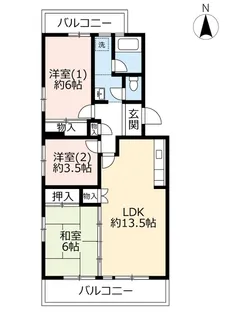 UR鈴の宮【2階】の間取り