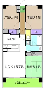 アルファステイツ吉田公園【6階】の間取り
