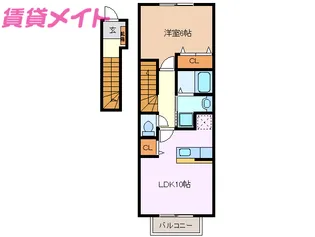 オリーブB【2階】の間取り