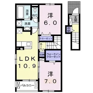 ウーテピルス【2階】の間取り