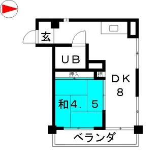 大橋マンション【4階】の間取り