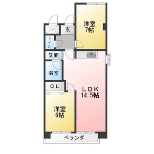 シャトーレ八幡【1階】の間取り