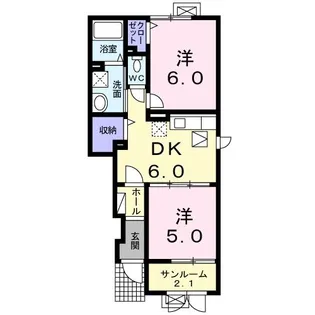 グランディ【1階】の間取り