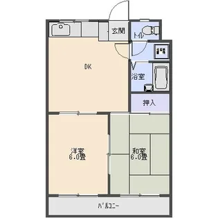 ハイツ河本【2階】の間取り