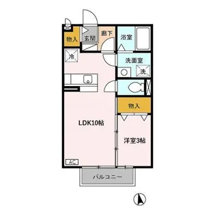セジュール便船塚【1階】の間取り