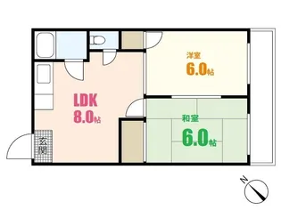 真宅コーポ【2階】の間取り