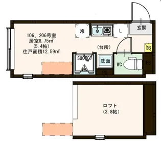 ハーモニーテラス常盤台II【2階】の間取り
