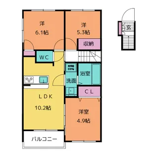 SEA SIDE【2階】の間取り