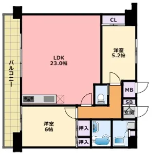 プレジオさくら夙川【8階】の間取り