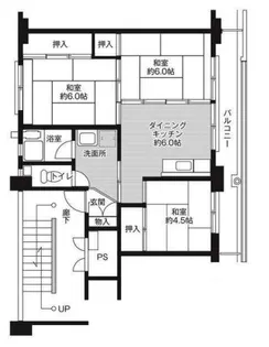 ビレッジハウス建部吉田1号棟【5階】の間取り