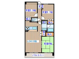 東仙台六番館【5階】の間取り