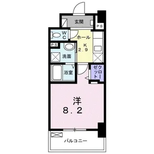 メルベージュ岸【9階】の間取り