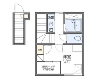 レオパレスオークラ(26040)【2階】の間取り